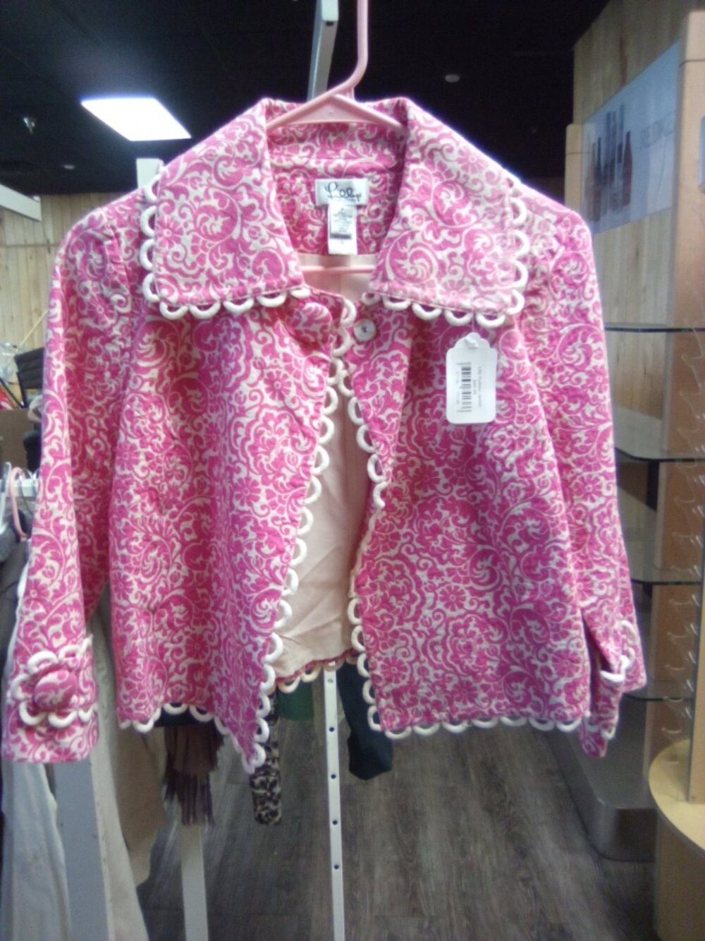 Lilly Pulitzer cropped pink blazer